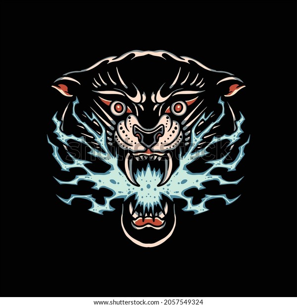 Panther Tattoo Illustration Vector Design Stock Vector (Royalty Free ...