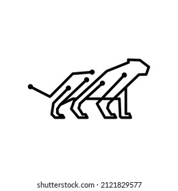 Diseño de logotipo de línea de tecnología de Panther