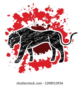 Panther tiger cartoon graphic vector.
