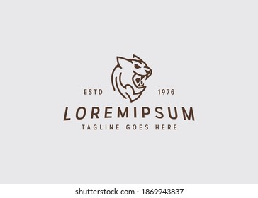 Panther tiger head logo design template