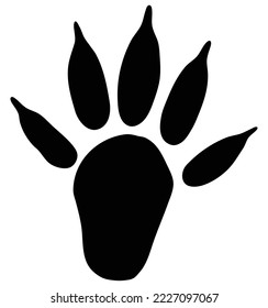 panther track foot print, big cat paw, foot print, track vector 