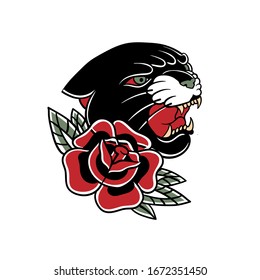 Panther Traditional Tattoo Flash Stock Vector Stock Vector (Royalty ...