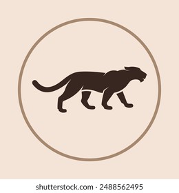 Panther trendy icon cheerful abstract vector illustration colorful artwork design