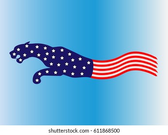 Panther Usa Flag Stock Vector (royalty Free) 611868500 