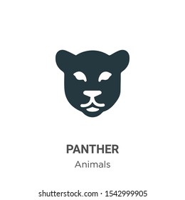 Panther vector icon on white background. Flat vector panther icon symbol sign from modern animals collection for mobile concept and web apps design.