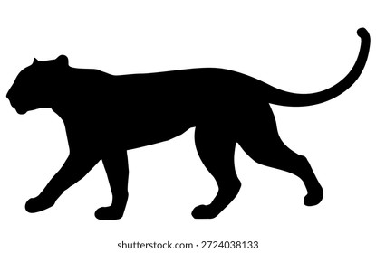 Panther vector illustration. Panther silhouette isolated on a white background.