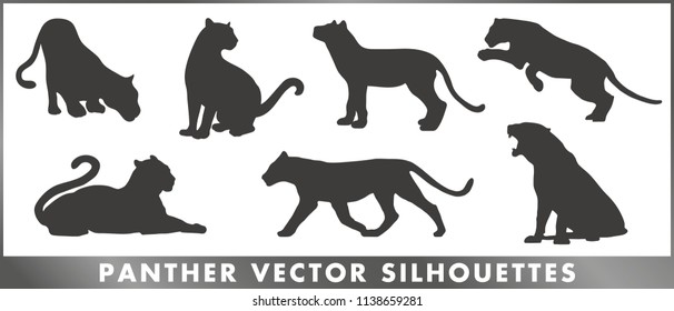 Panther vector silhouettes