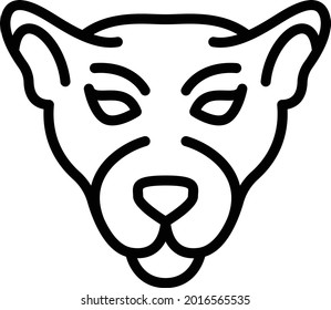 panther vector thin line icon