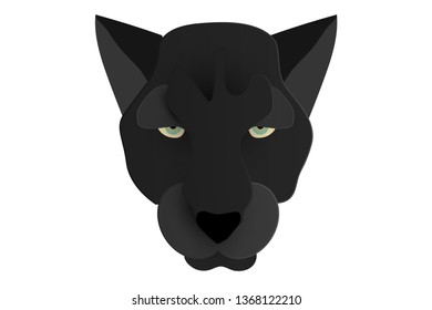 Panther vector in trendy paper cut craft style. Vector illustration for advertising, branding greeting card, cover, poster, banner