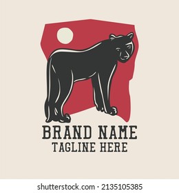 panther vintage t shirt design template