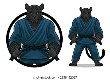 Panther Wearing Brazilian Jiu Jitsu Uniform