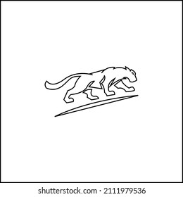 Panther white and black logo vector image