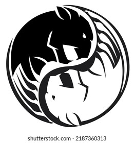 Panther Yin and Yang Symbol