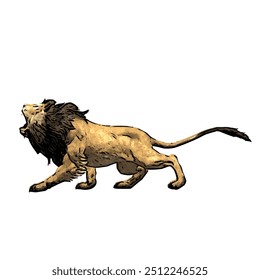 Panthera leo, desenho vetorial de ilustração animal isolado de leão 