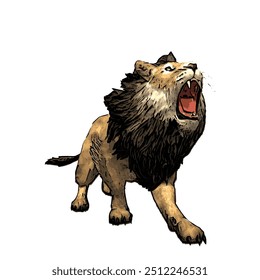 Panthera leo, desenho vetorial de ilustração animal isolado de leão 