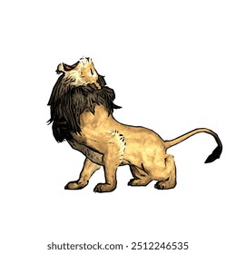 Panthera leo, desenho vetorial de ilustração animal isolado de leão 