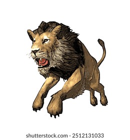 Panthera leo a criatura animal ilustração design isolado 