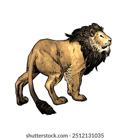 Panthera leo a criatura animal ilustração design isolado 