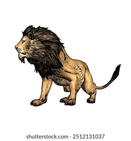 Panthera leo a criatura animal ilustração design isolado 