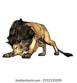 Panthera leo a criatura animal ilustração design isolado 