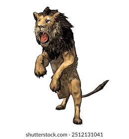 Panthera leo a criatura animal ilustração design isolado 