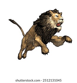 Panthera leo a criatura animal ilustração design isolado 