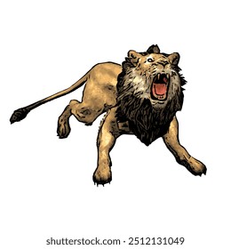 Panthera leo a criatura animal ilustração design isolado 