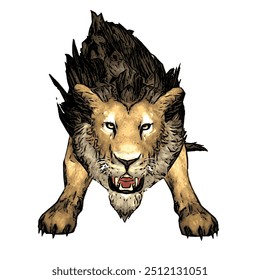 Panthera leo a criatura animal ilustração design isolado 