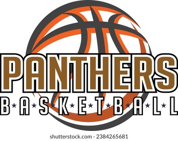 Panthers Basketball Graphic is a sports design template that includes graphic text, stars and a graphic basketball. This design is great for advertising and promotion such as t-shirts for teams.