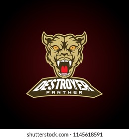 Panthers face with angry expression