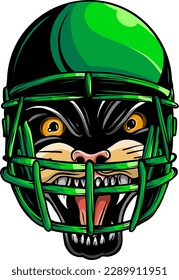 panthers football mascot face wearing facemask vector