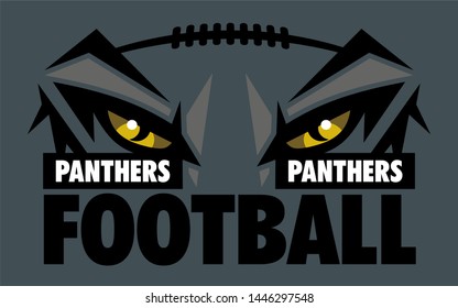 Panthers Football Team Design With Mascot Eye Black For School, College Or League