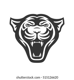 Panthers head logo for sport club or team. Animal mascot logotype. Template. Vector illustration.