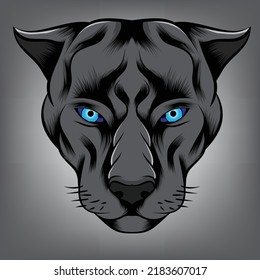 a panther's head is still waiting for its prey