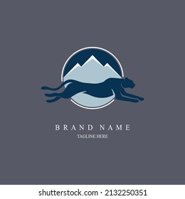 panthers mountain logo design template silhouette for brand or company and other