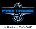 panthers volleyball team design with paw print and ball for school, college or league sports