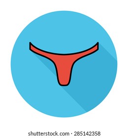 Pantie. Single flat color icon on the circle. Vector illustration.