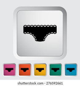 Pantie. Single flat icon on the button. Vector illustration.