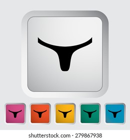 Pantie. Single flat icon on the button. Vector illustration.