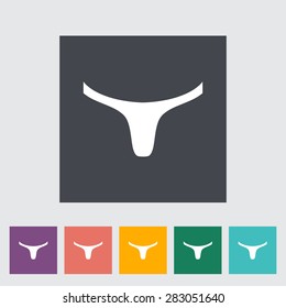 Pantie. Single flat icon on the button. Vector illustration.