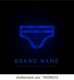 Panties blue chromium metallic logo