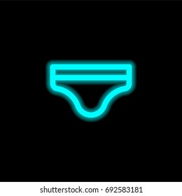Panties blue glowing neon ui ux icon. Glowing sign logo vector