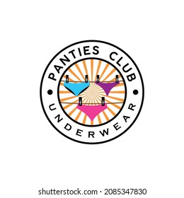 panties in the clothesline community logo design badge label sticker 