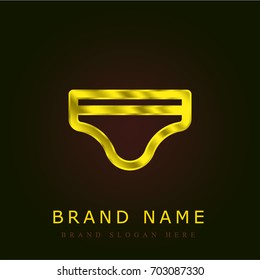 Panties golden metallic logo
