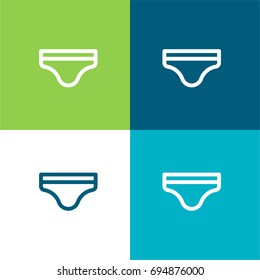 Panties green and blue material color minimal icon or logo design