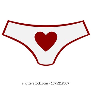 Panties with heart flat icon, vector sign, Valentine's day underwear colorful pictogram isolated on white. Symbol, logo illustration. Flat style design