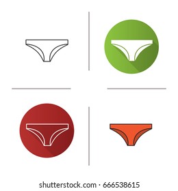 Panties icon. Flat design, linear and color styles. Isolated vector illustrations