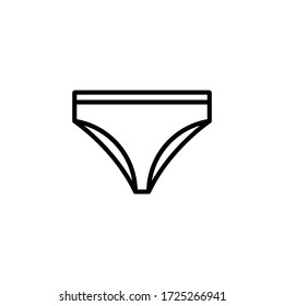 Icono de diseño plano. Símbolo de ropa interior femenino aislado en fondo blanco. Ilustración del vector
