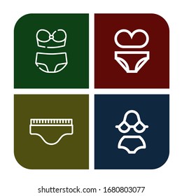 panties icon set. Collection of Bikini, Underwear icons