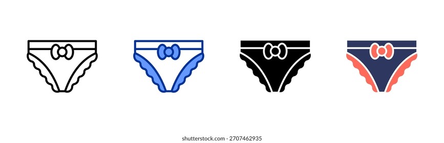 Conjunto de iconos de bragas colección de estilo múltiple